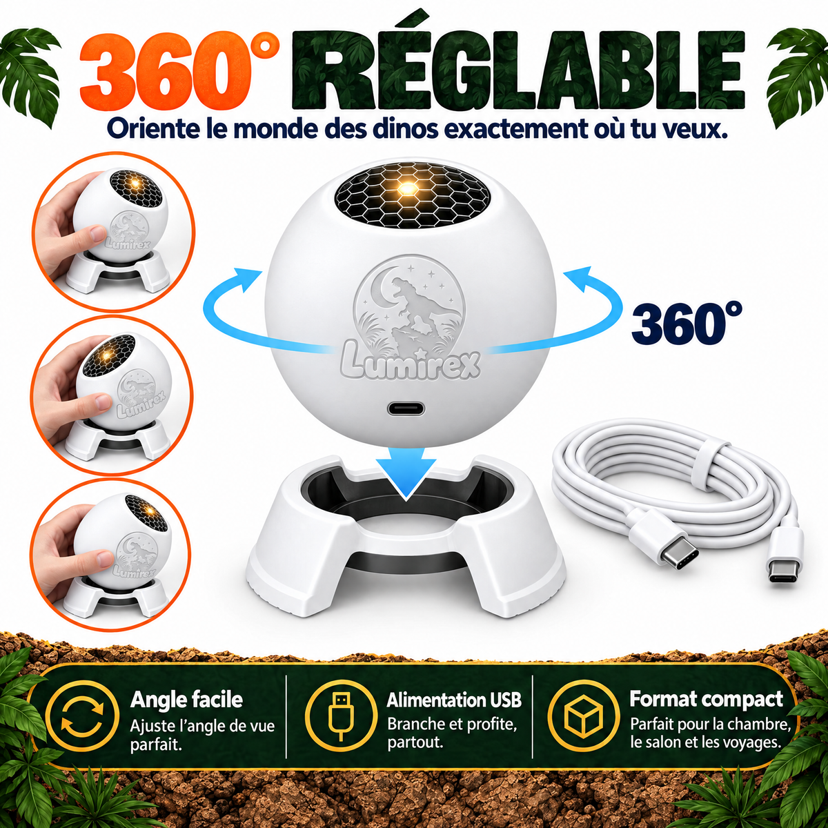 Lumirex – Projecteur Dinosaure