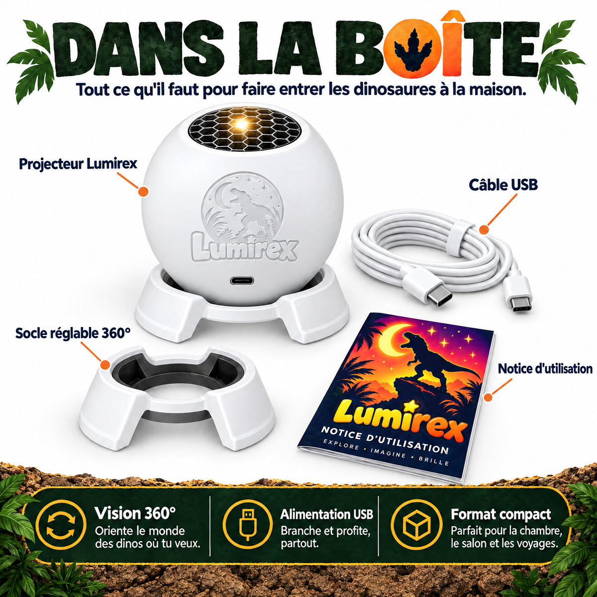 Lumirex – Projecteur Dinosaure